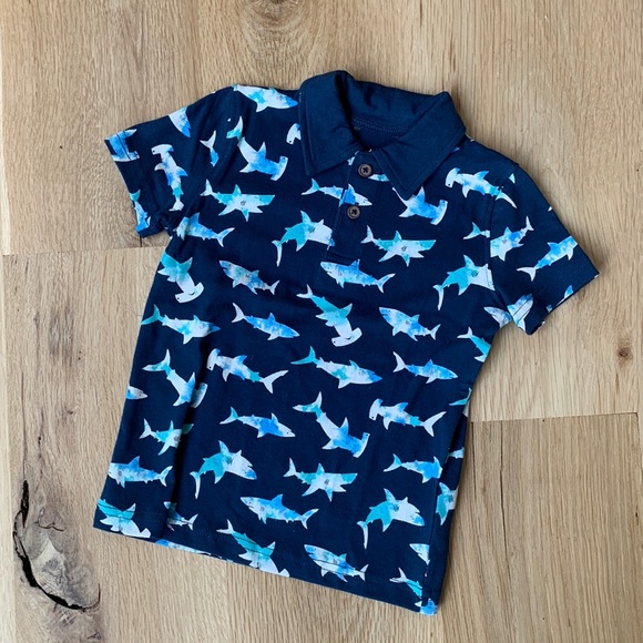 NWOT Jumping Beans Polo Shirt in Shark Print - Picture 1 of 3
